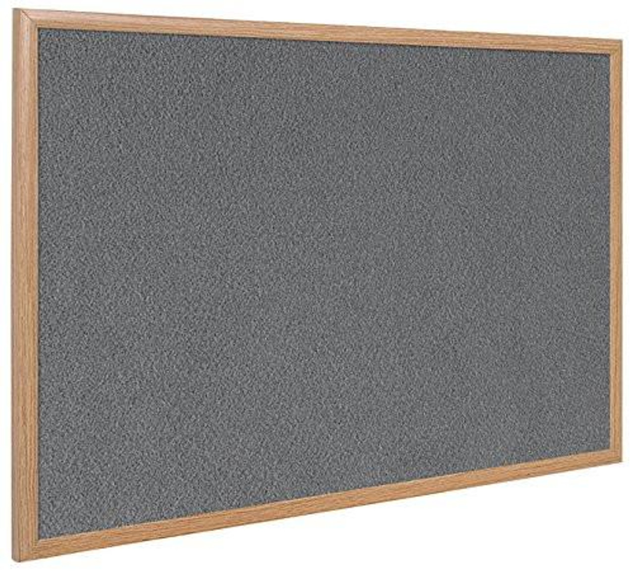 Bi-Office FB8542239 Earth It Felt Board with Executive Oak Frame 22 mm, wooden framed felt notice board with gray felt surface for office or classroom use.