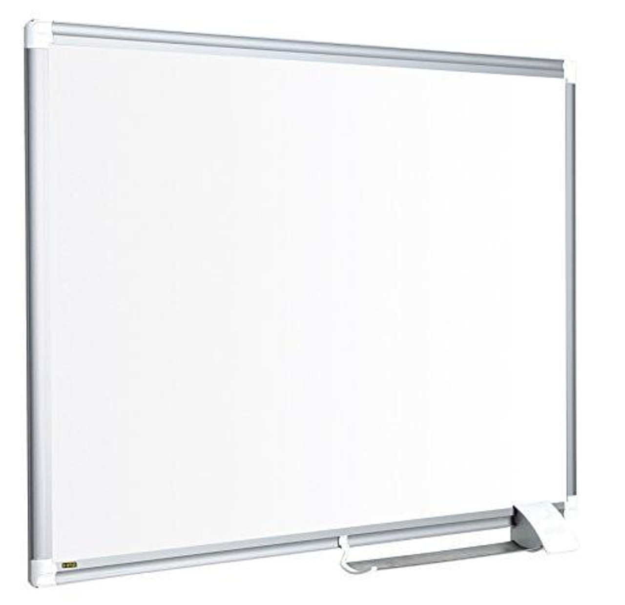 Bi-Office New Generation Maya Non-Magnetic Whiteboard with Aluminium Frame white 180 x 120 cm, contemporary office whiteboard with clean white surface and sturdy aluminium frame.