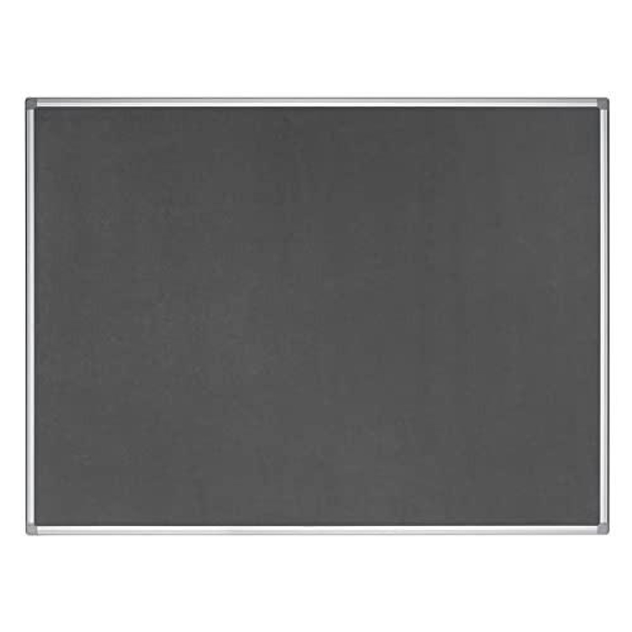 Bi-Office Earth Notice Board, Grey Felt Board with Aluminium Frame, 120 x 90 cm, wall-mounted for displaying notices and memos.