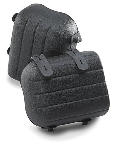 PU KNEE PADS BLACK, pair of black protective knee pads made of durable material with adjustable straps for a secure fit