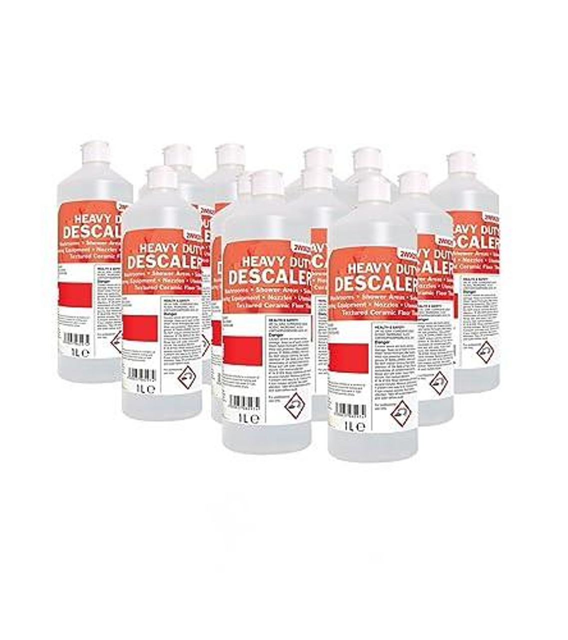 2Work Heavy Duty Toilet Cleaner 1 Litre Pack of 12, bottles of industrial-strength bathroom descaler for effective cleaning and removal of tough stains and limescale.