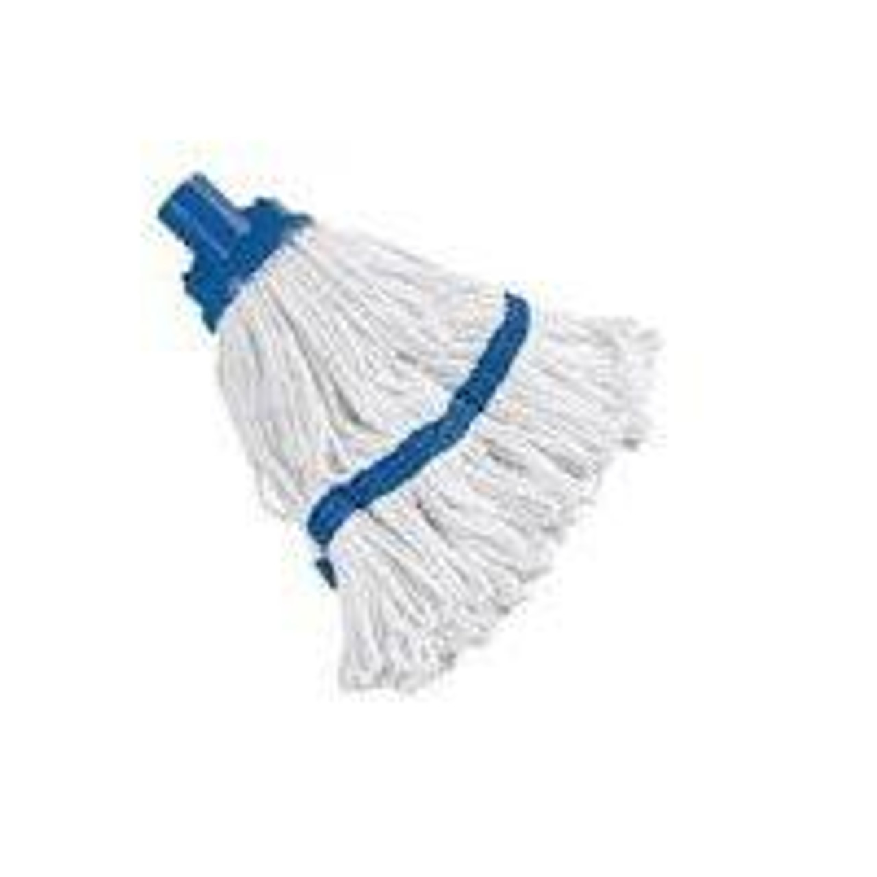 Blue Mop Hygiene Socket SM200BL, image of white mop head with blue socket designed for hygienic cleaning.