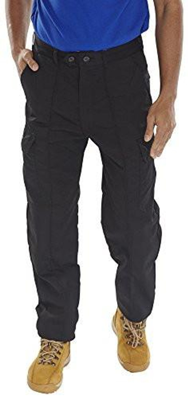 SUPER CLICK DRIVERS TROUSERS BLACK 32T, a pair of black work trousers designed for drivers, featuring a comfortable fit and functional pockets.