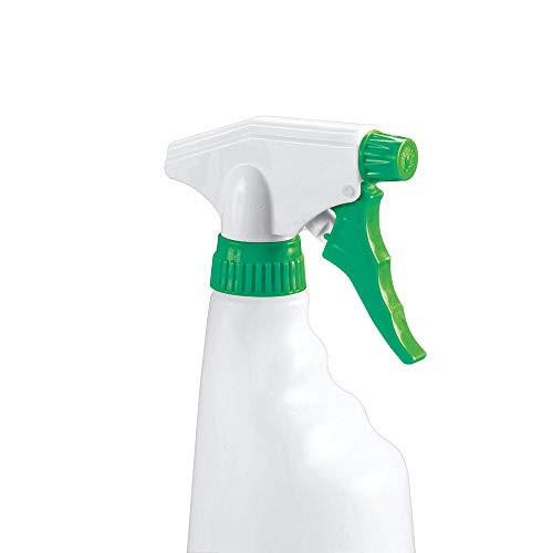 2Work Trigger Spray Refill Bottle Green (Pack of 4), a close-up of a white spray bottle with a green trigger and green cap.