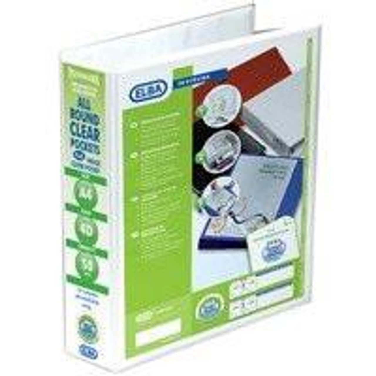 Elba Presentation 4D-Ring Binder 50mm A4 White, image showing the binder with a white cover and rings for organizing A4 documents.