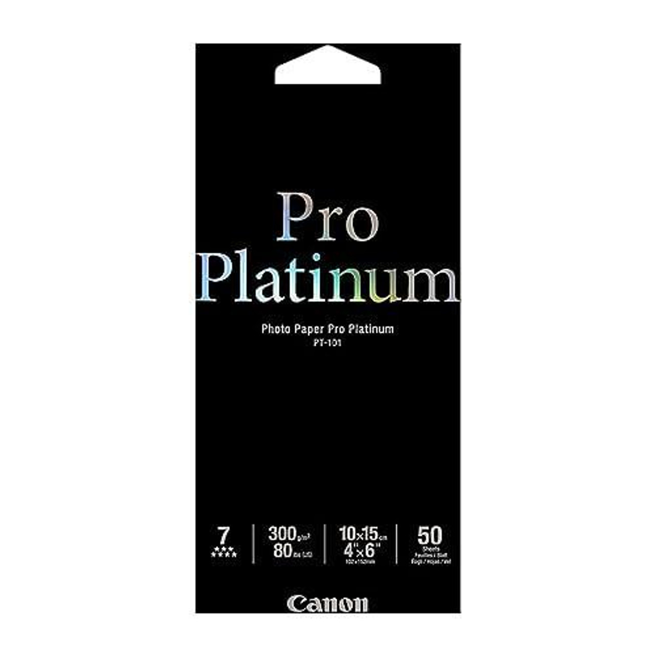 Canon 2768B014 Printer Paper, black packaging with Pro Platinum logo and printing specifications