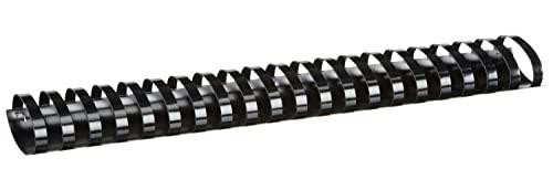 Fellowes 51 mm A4 Oval Plastic Binding Combs - Black, Pack of 50, black oval plastic binding combs for document binding.