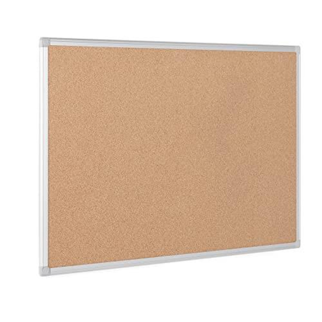 Bi-Office Earth - Cork Board, Notice Board with Aluminium Frame, 180 x 120 cm, wall-mounted cork bulletin board suitable for office or classroom use.