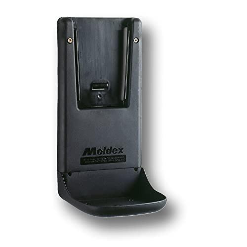 Moldex MOL7060 Wall Mount for Station, Black, wall-mounted black station holder with a curved bottom and an integrated wall bracket for easy attachment.