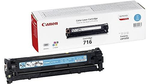 Canon 716 C - 1979B002 - 1 x Cyan Toner Cartridge, for iSENSYS LBP5050, LBP5050N, MF8030CN, MF8040CN, MF8050CN, MF8080Cw printers, with the cartridge outside of its packaging box.