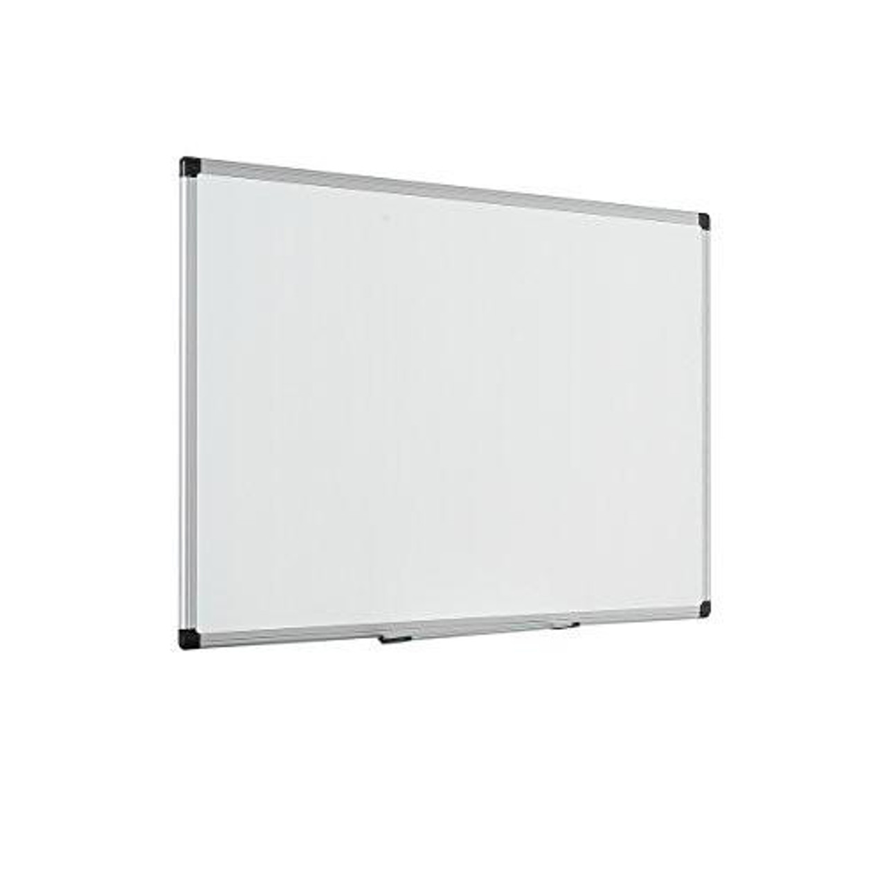 Bi-Office Maya Enamel Aluminium Framed Whiteboard 90x60cm, whiteboard with aluminium frame and magnetic surface for office or classroom use.