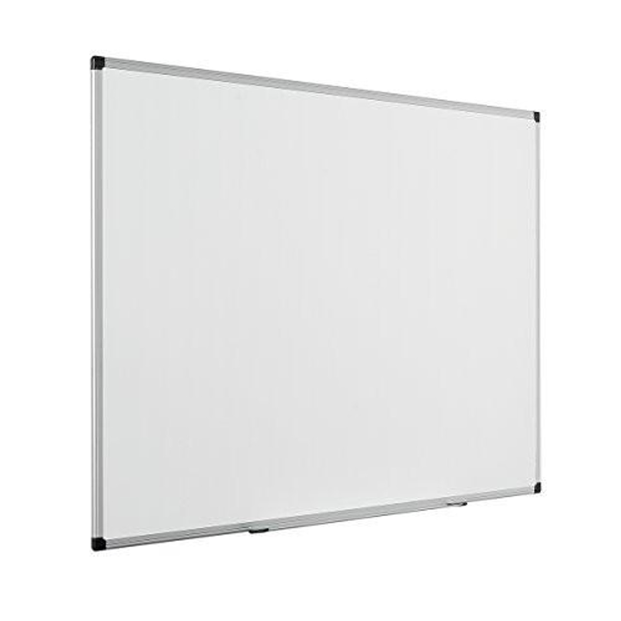 Bi-Office Maya Enamel Aluminium Framed Whiteboard 120x90cm, a large whiteboard with aluminium frame designed for writing and presentations.
