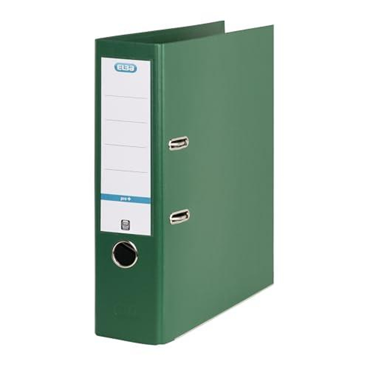 Elba A4 70 mm Plastic Lever Arch File - Green, sturdy plastic lever arch file for organizing documents in green color.