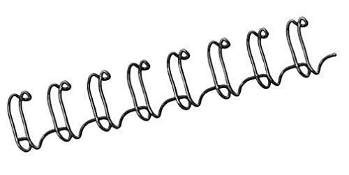 Fellowes 14mm Wire Binding Combs, 100 Pack - Black, black wire binding combs arranged in a row with open loops.