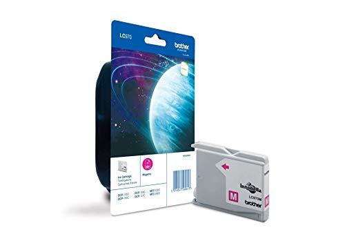 Brother LC970M Magenta Original Ink Cartridge for Brother DCP-135C, DCP-150C, DCP-153C, DCP-157C, MFC-235C, MFC-260C printers, in packaging with cartridge and packaging box.