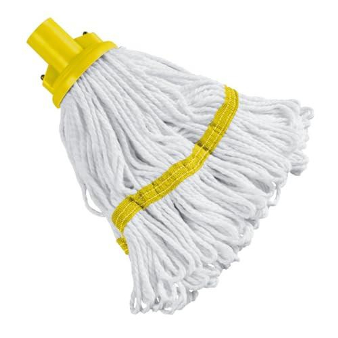 Contico CNT00769 SM200YL Mop Hygiene Socket, multi-color, mop head with white yarns and yellow socket for cleaning and mopping tasks.