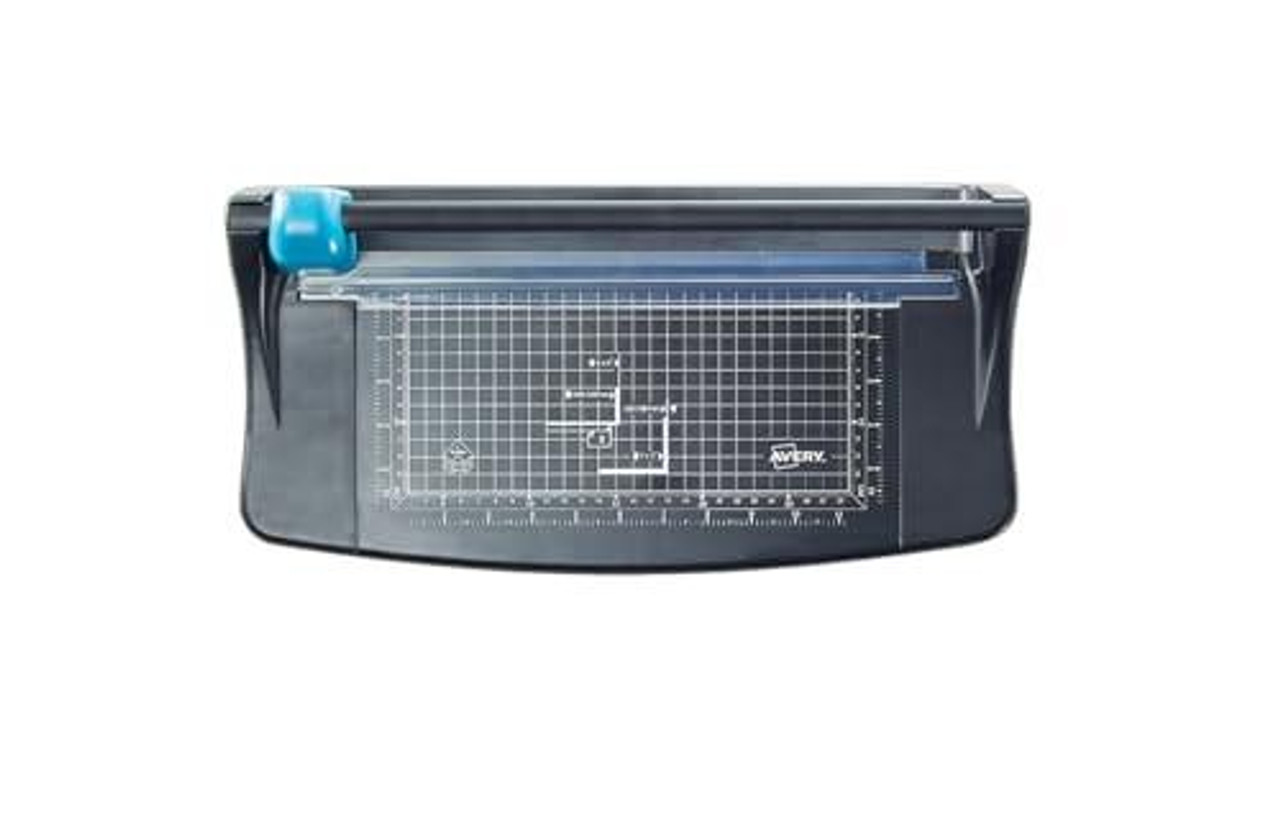 Avery A4 TR002 Photo and Paper Trimmer - Paper Cutter, Black and Teal, with a clear cutting guide and adjustable blade for precise paper trimming. Avery A4 TR002 Photo and Paper Trimmer - Paper Cutter, Black and Teal, with a clear cutting guide and adjustable blade for precise paper trimming.