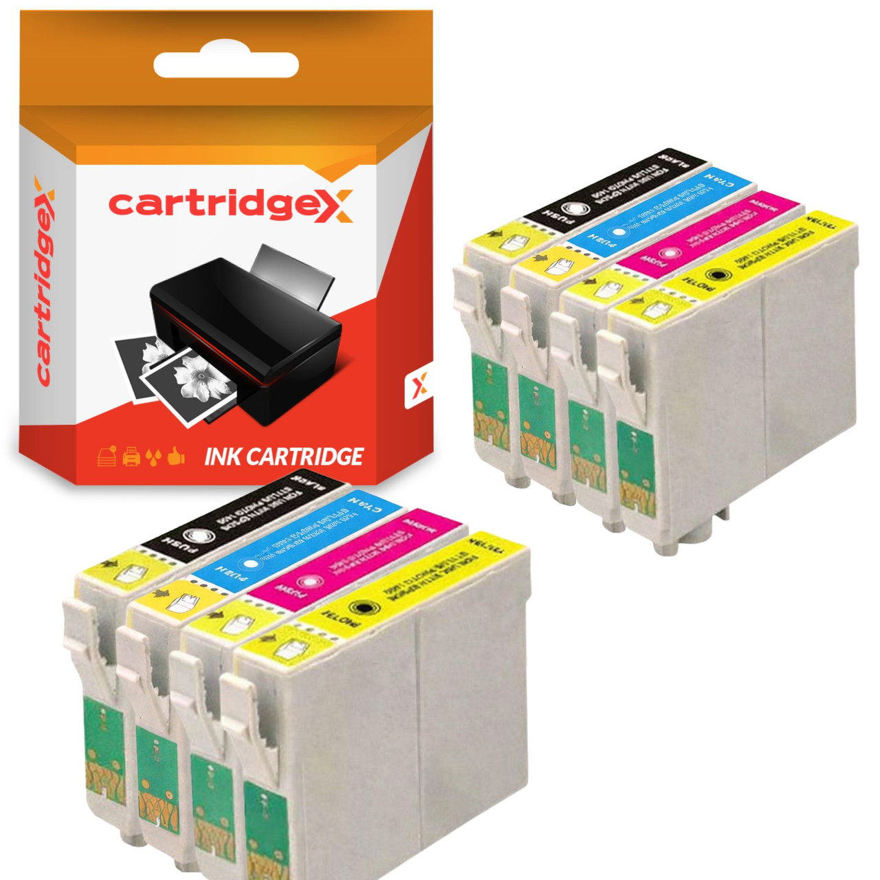 Compatible Epson 405XL high capacity ink cartridge multipack 2 sets black cyan magenta yellow
