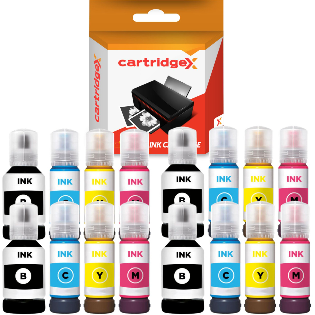 Compatible 16 Ink Refill Bottle Set 4 Full CMYK Sets Replacement For Epson 113 For Epson EcoTank ET-5150 ET-5800 ET-5850 Bulk Pack