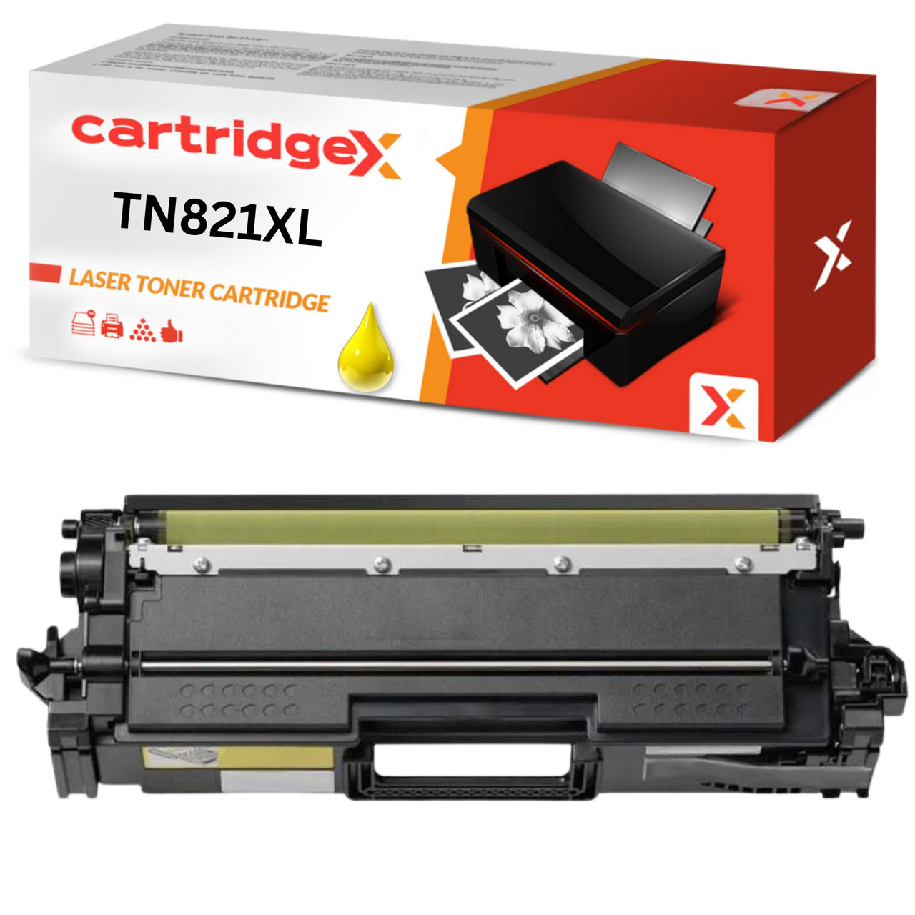 Compatible Yellow Toner Cartridge Replacement For Brother TN-821XLY High Capacity