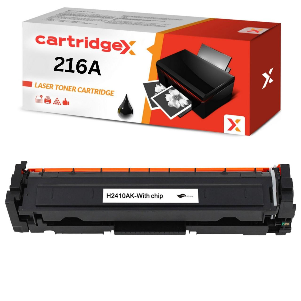 Cartridgex Compatible Black Toner Cartridge Replacement For HP 216A W2410A, original toner cartridge with chip for HP printers.