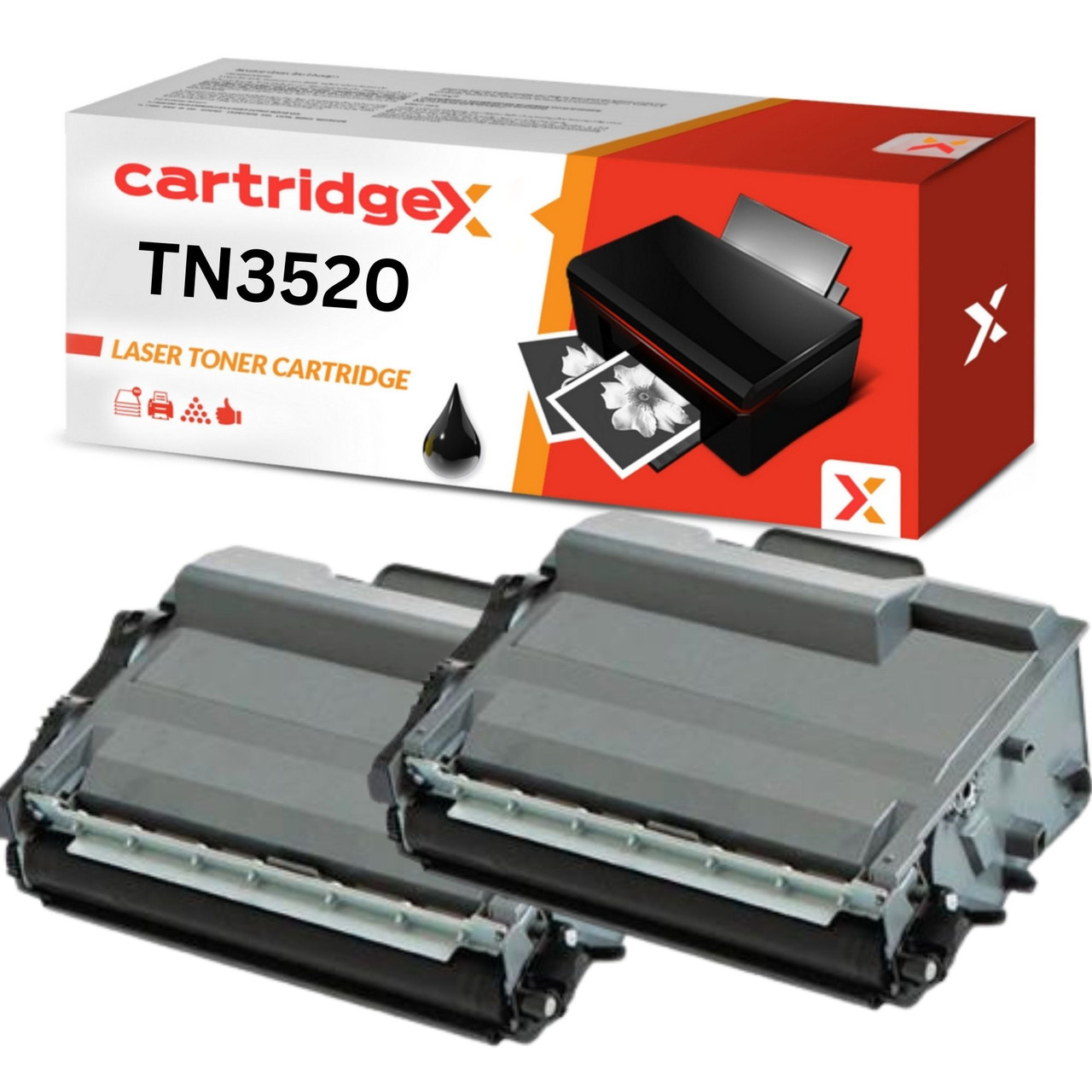 Compatible TN3520 ultra high yield black toner 2 pack for Brother MFC-L6900DW