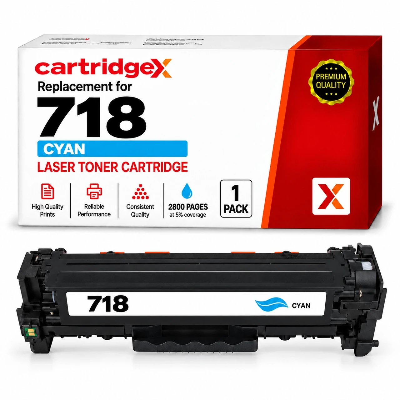 CartridgeX Compatible Canon 718 Cyan Toner Cartridge 2661B002AA