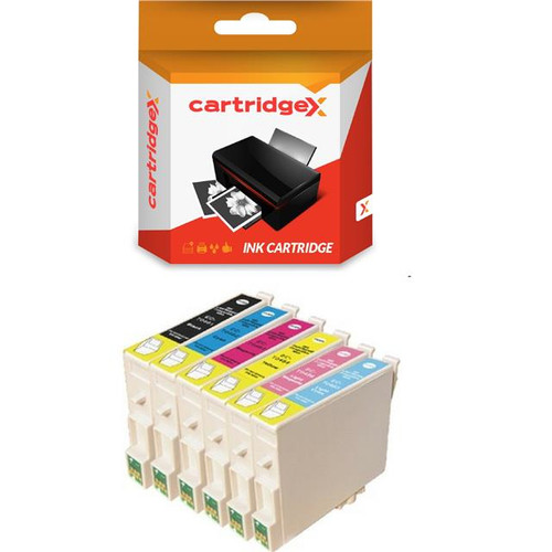 Compatible 6 Ink Cartridge Set For Epson Stylus Photo Rx500 Rx600 Rx620 Rx640