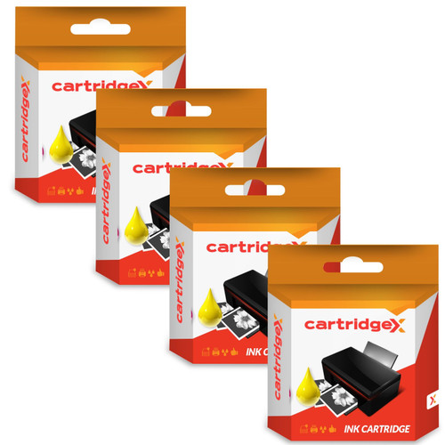 Compatible 4 Yellow Ink Cartridges For Lc1100 Lc980 Brother Mfc-6490 Mfc-6490cw Mfc-6890cdw