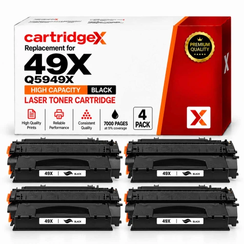 HP 49X Q5949X Compatible Black Toner 4 Pack 28000 Pages for LaserJet 1320 3390 3392