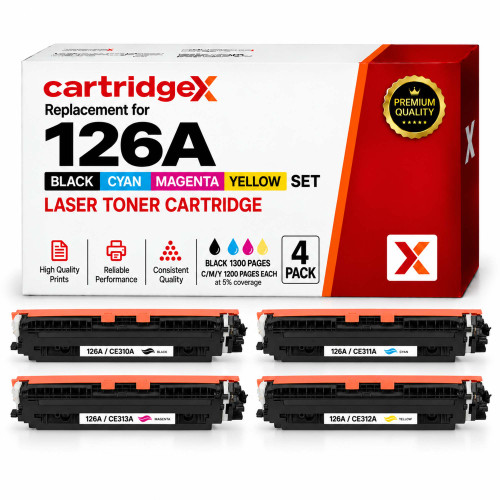 Compatible HP 126A CMYK Toner Multipack CE310A CE311A CE312A CE313A Black Cyan Magenta Yellow