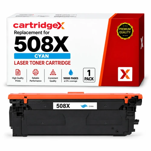 Compatible High Capacity HP 508X CF361X Cyan Toner Cartridge 10000 Pages