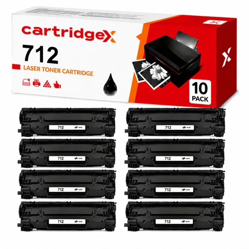 Compatible 10 Pack Black Toner Cartridge Canon 712 1870B002AA 10 x 2000 Pages
