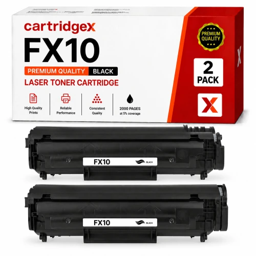 Compatible Canon FX10 0263B002AA Black Toner Cartridge 2 Pack for Canon i-SENSYS Printers