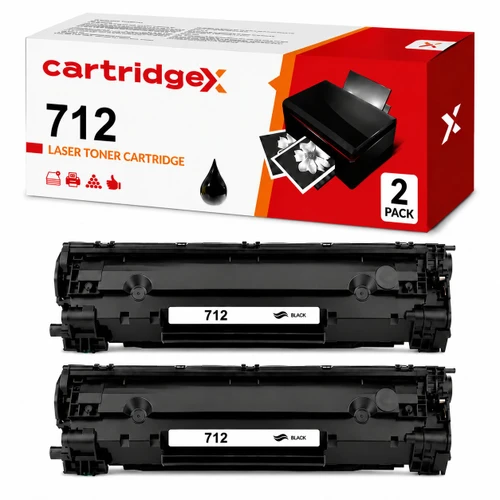 Compatible 2 Pack Black Toner Cartridge Replacement For Canon 712 1870B002AA 2 x 2000 Pages