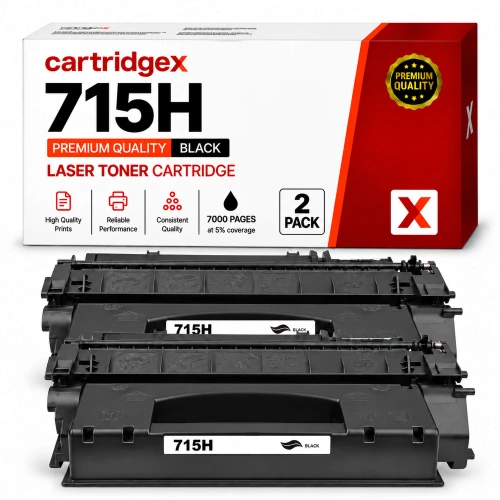 Compatible 2 Pack High Capacity Canon 715H 1976B002AA Black Toner Cartridges 2 x 7000 Pages