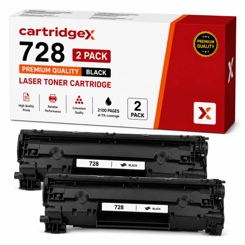 Compatible Canon 728 3500B002AA Black Toner Cartridge 2 Pack