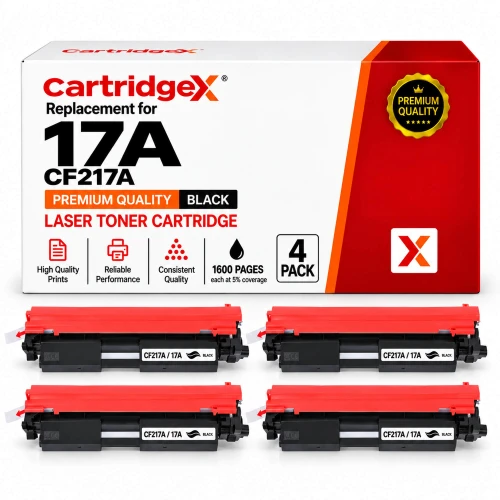 HP 17A CF217A Compatible Black Toner 4 Pack 6400 Pages for LaserJet Pro M102 M130