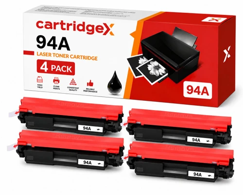 Compatible 4 Pack Black Toner Cartridge Replacement For HP 94A CF294A