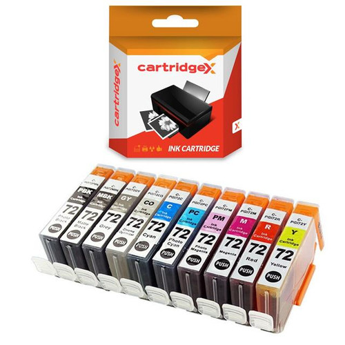 Compatible 10 Ink Cartridge Set Compatible With Canon PGI-72 For Pixma Pro-10 Pro-10S