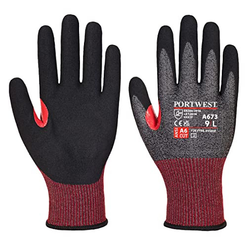 Portwest - Cut resistant gloves with Nitrile foam - Size: 2XL, Black, XXL