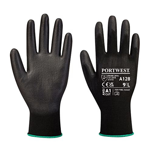 Portwest Mens PU Palm Glove Latex Free (1 Pair Pack) Small