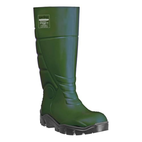 Portwest Mens Pu Safety Wellington Boots S5 Ci Fo - Green - Uk 9 - Eu 43