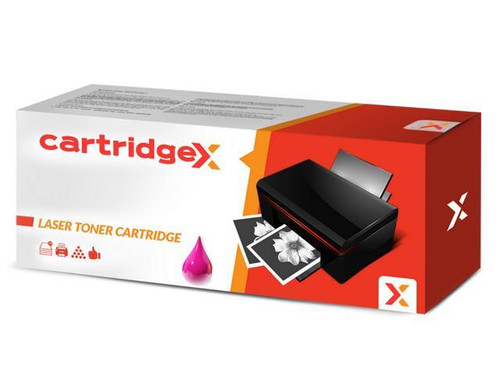 Cartridgex Compatible High Capacity Samsung Cltm5082l Magenta Toner Cartridge, packaging box with toner cartridge and sample prints displayed.
