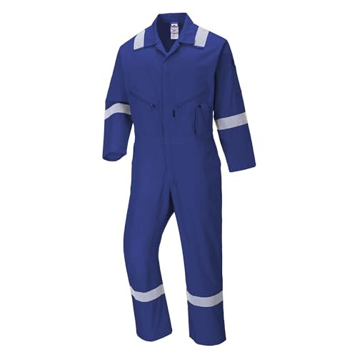 Portwest C814 Iona Lightweight Reflective Cotton Coverall Royal Blue, X-Large