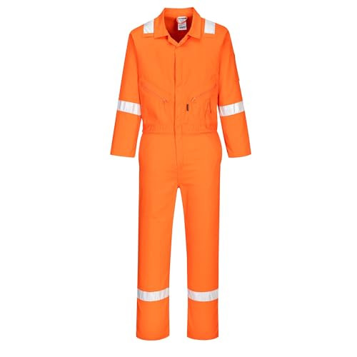 Portwest C814 Iona Lightweight Reflective Cotton Coverall Orange, XX-Large