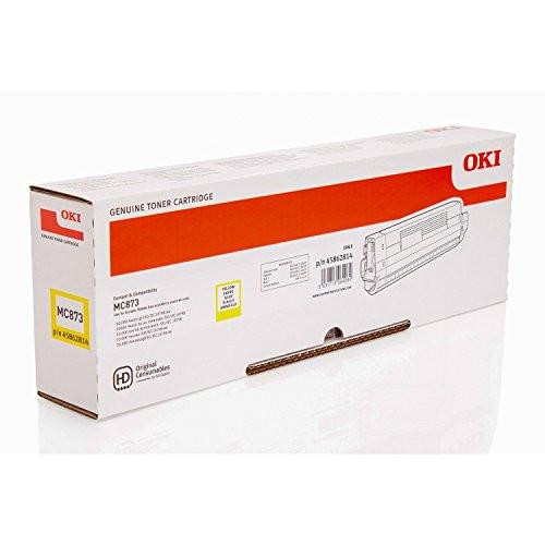 OKI Toner Cartridge for C332dn - Yellow, new sealed toner cartridge in packaging for color printing.