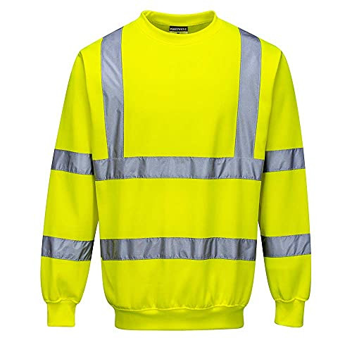Portwest B303 Comfort Elasticated Hi-Vis Sweatshirt Yellow, Medium