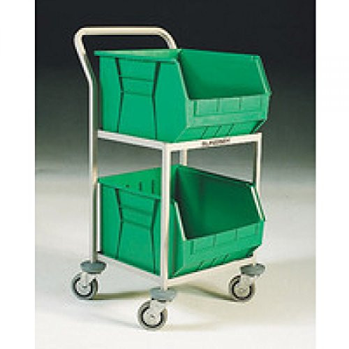 Green Mobile Storage Trolley C/W 2 Bins 321291