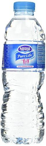 Nestle Pure Life Still Spring Water, 500ml bottle, clear plastic bottle with blue cap and label